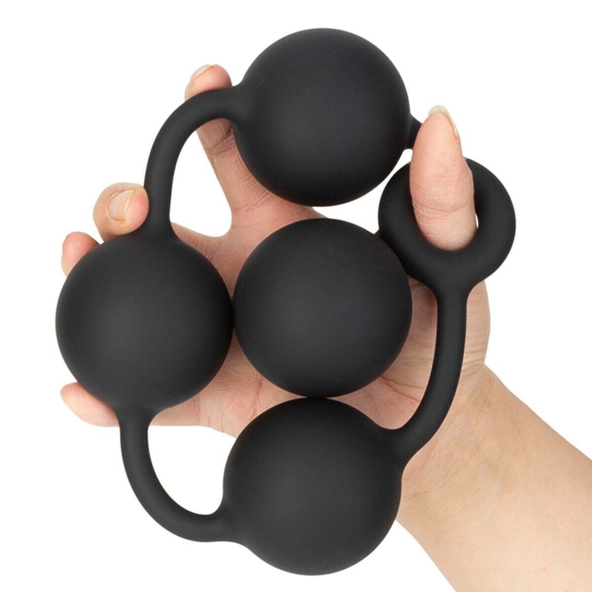 Silicone 2.35" Super Big Huge Extra Large XL Anal Beads Butt Plug Pull Ring