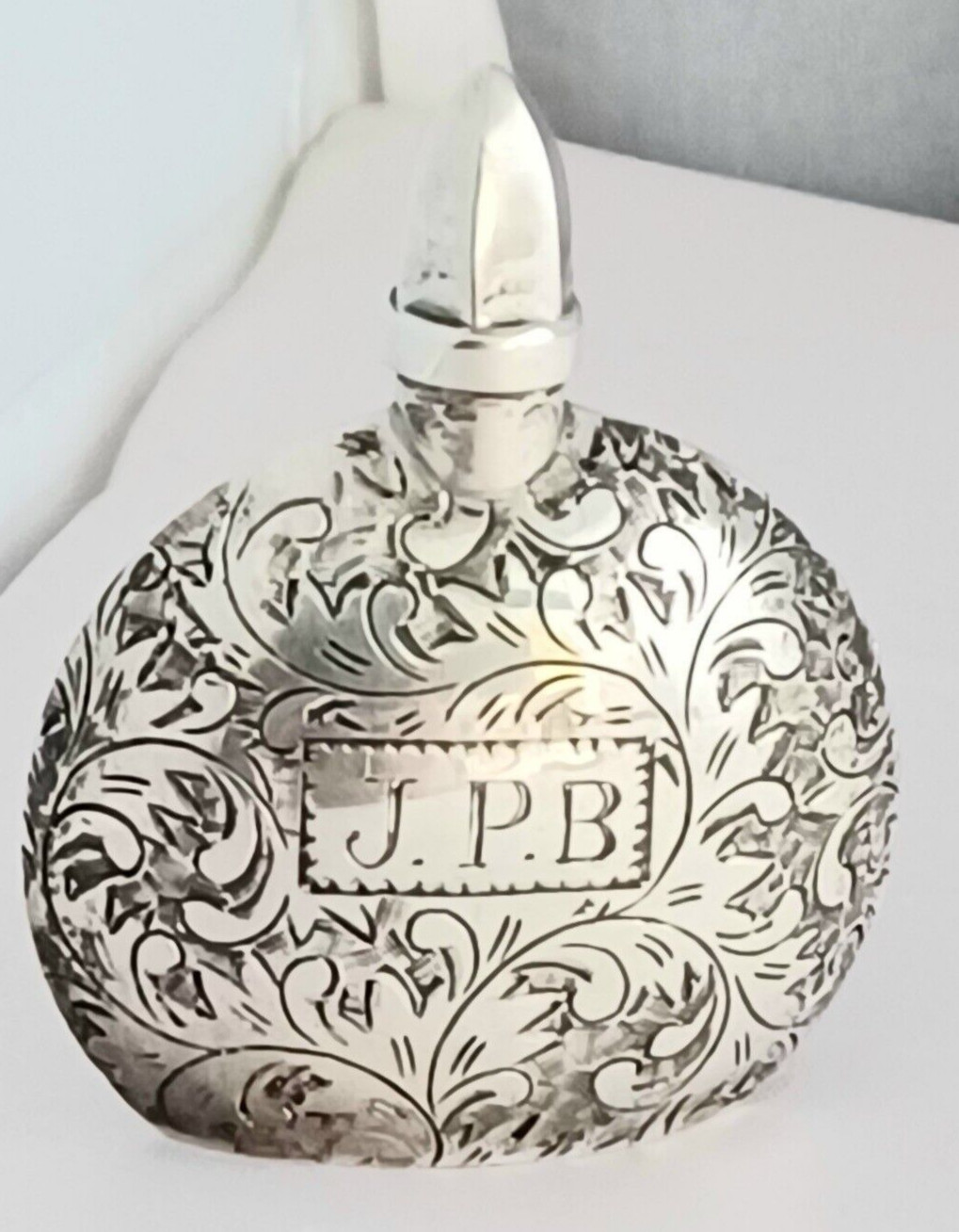 Sterling 950 Japan Small Perfume Decorated bottle Mono'd JPB