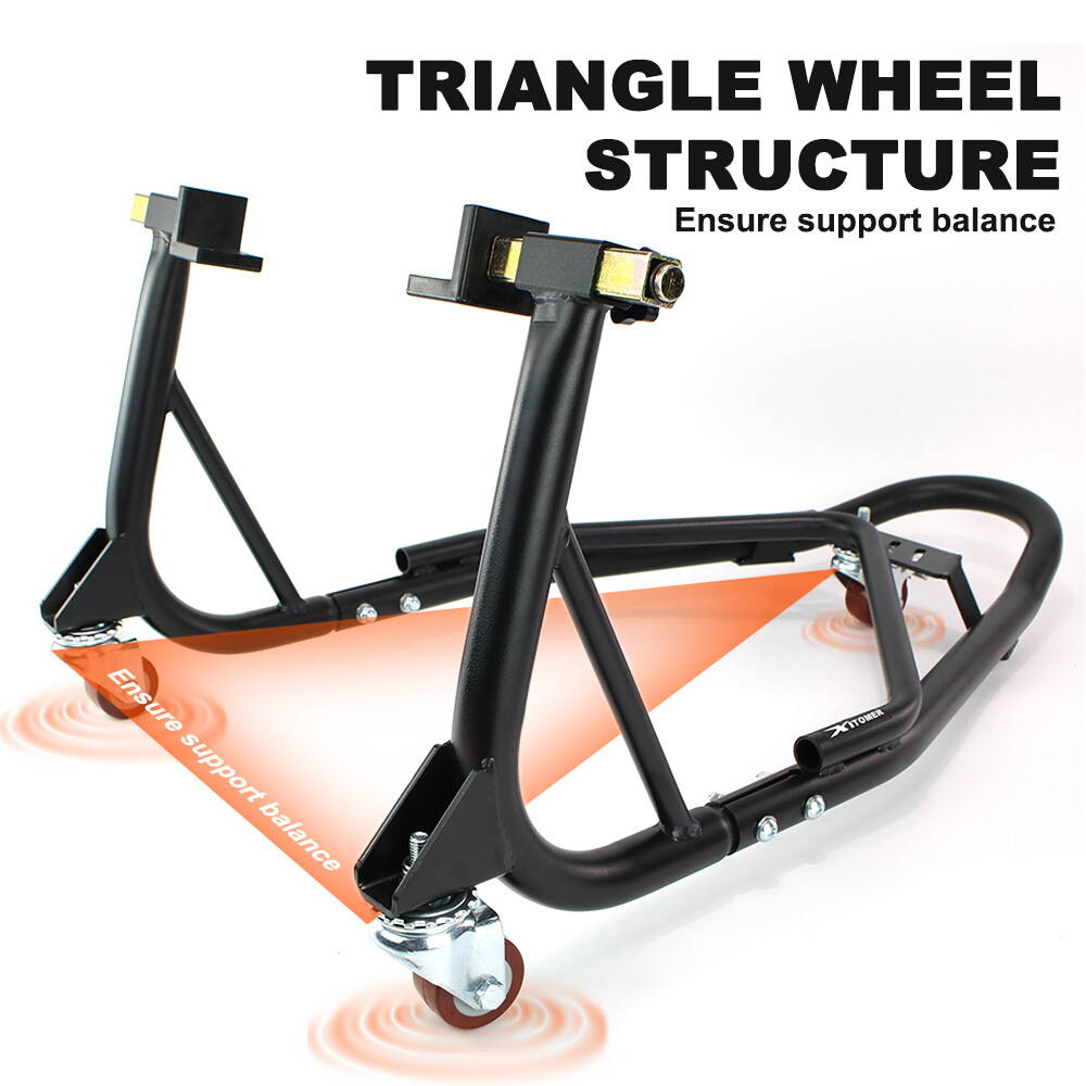 Steel Motorcycle Rear Wheel Mobile Lift Frame Bracket Stand Universal Black