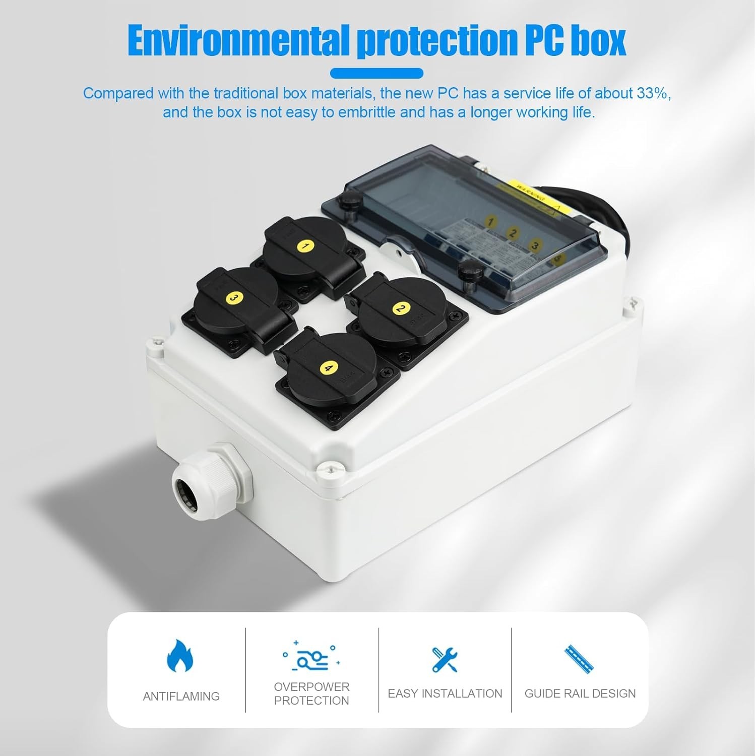 Electrical Outlet Box, Breaker Electrical Box, with IP44 NEMA 5-20 Outlet Box