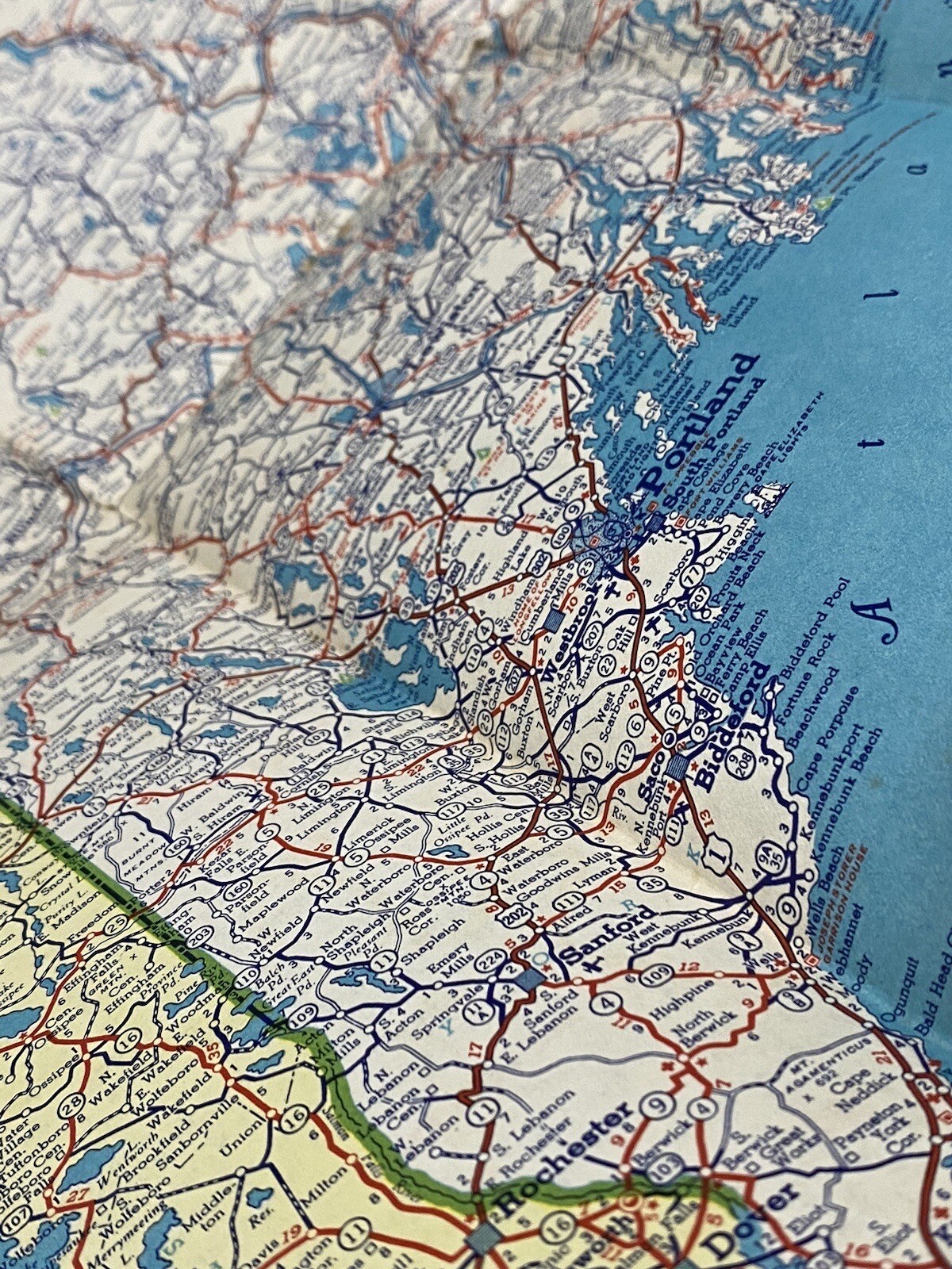 1940 Tydol Veedol Motor Oil Maine Map