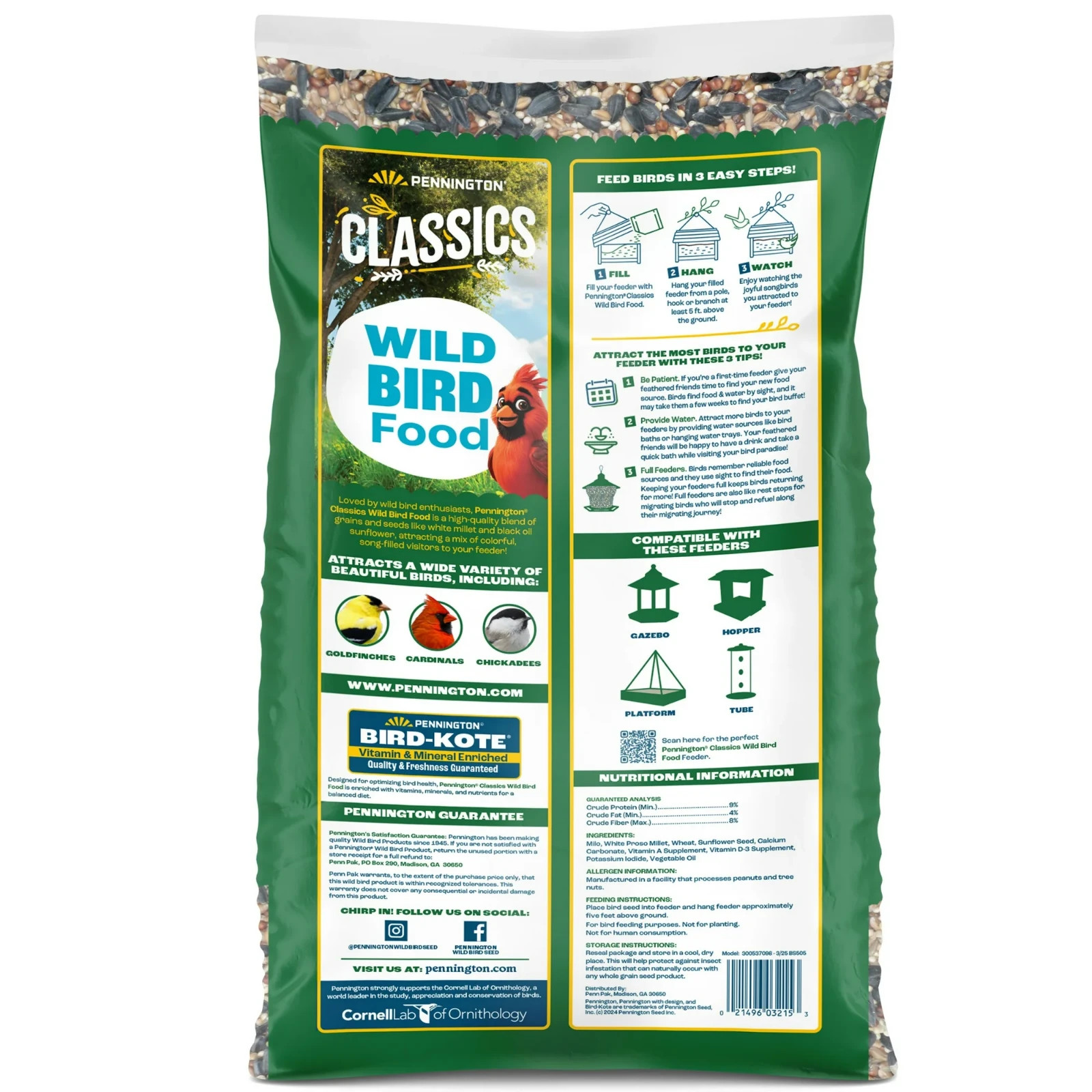 Pennington Classic Dry Wild Bird Feed and Wild Bird Seed, 5 lb. Bag, 1 Pack