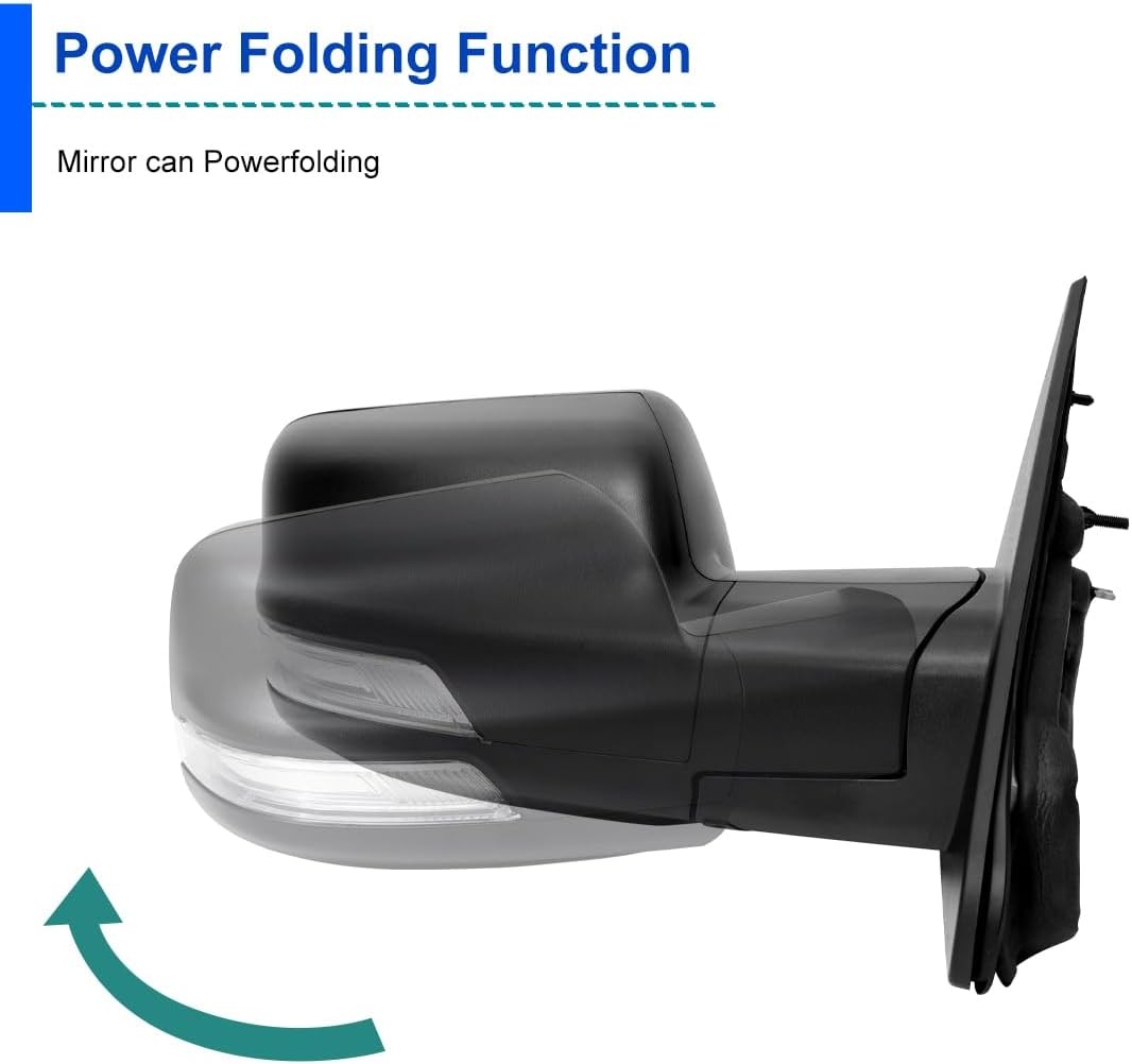 Heated Mirror w/Power Fold Signal Light Right For 2019-2024 Ram 1500 68276500AH