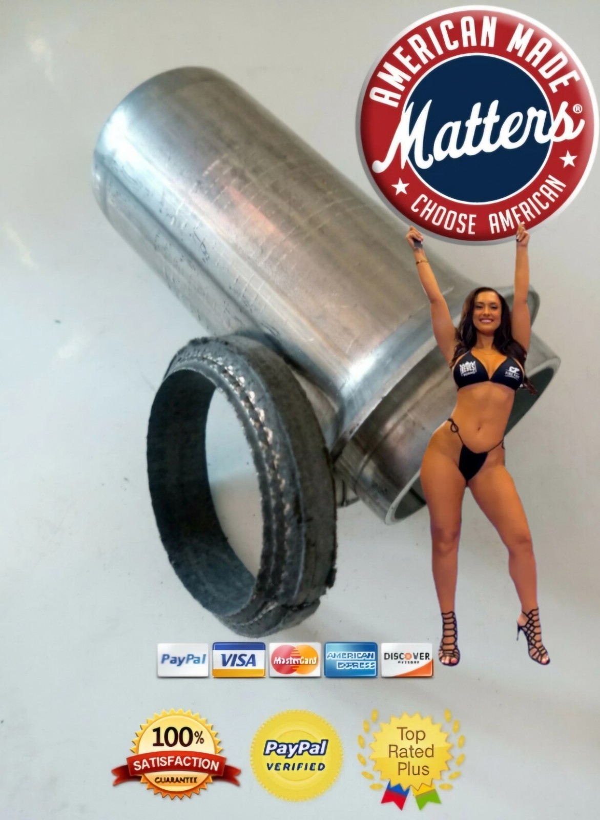 2.5" 2 1/2 Donut Gasket KIT with Exhaust Pipe Repair End Chevy GMC Ford SB BB