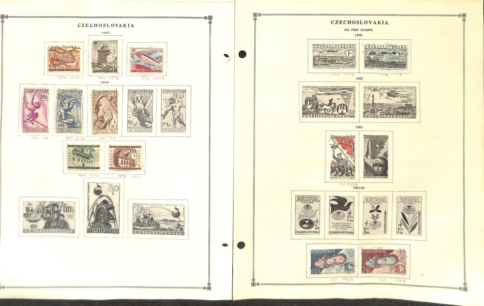 Czechoslovakia Stamp Collection on 60 Scott International Pages, 1918..1996 (BA)