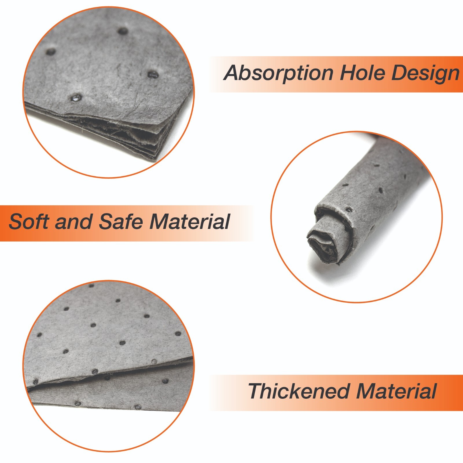 Heavyweight Universal Oil-Absorbing Pads (Grey) 10 inch x 13 inch - Pack of 100