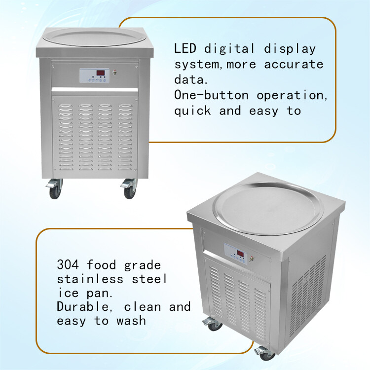 Kolice ETL Commercial Fried Ice Cream Roll Machine-22'' Round Pan,Auto Defrost