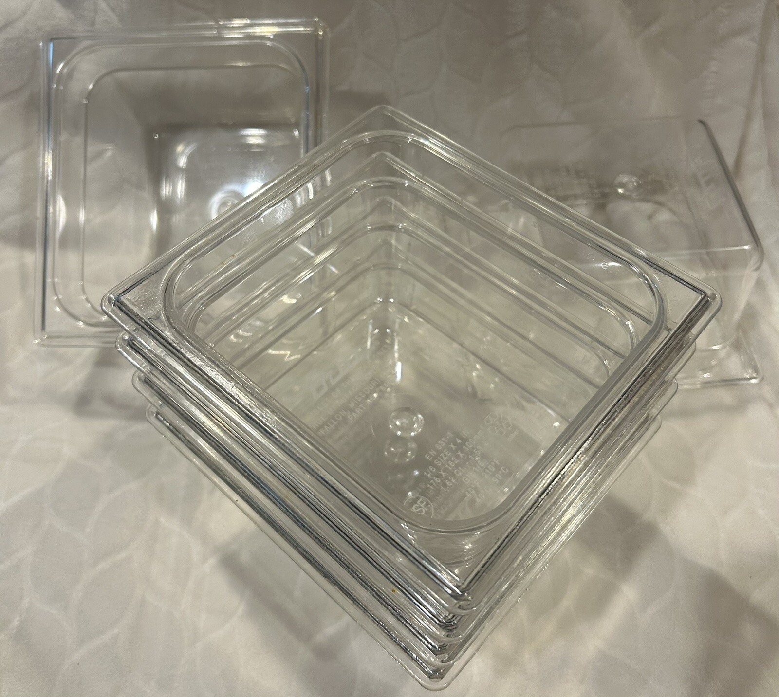 42 Each True Clear Food Pan 1/6 Size 4” Deep NSF Commercial Prep Polycarbonate