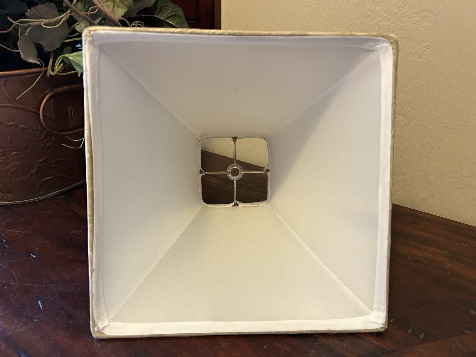 Mouton Tan FAUX LEATHER Lamp Shade~9.75" base~8" tall~Distressed LQQK