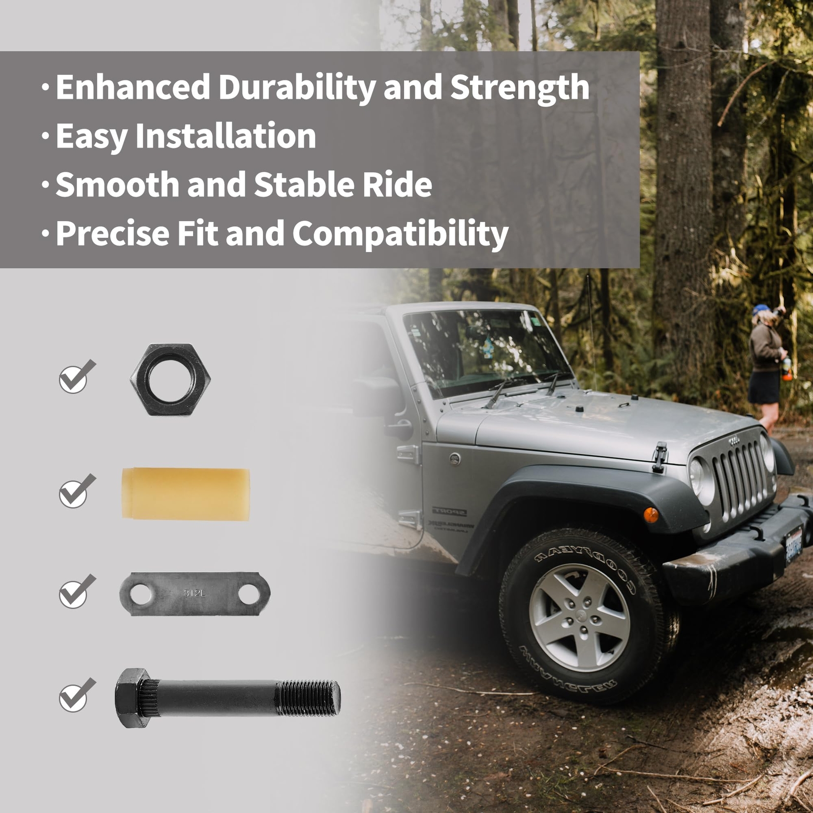 Trailer Axle Shackle Kit 3500-7200 lbs Trailer Axle Kit for Double Eye Spring