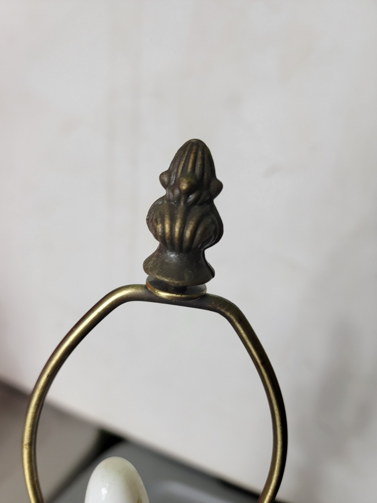 Tiffany Style Rose Table Handmade Accent Lamp No Shade MCM Lotus Victorian