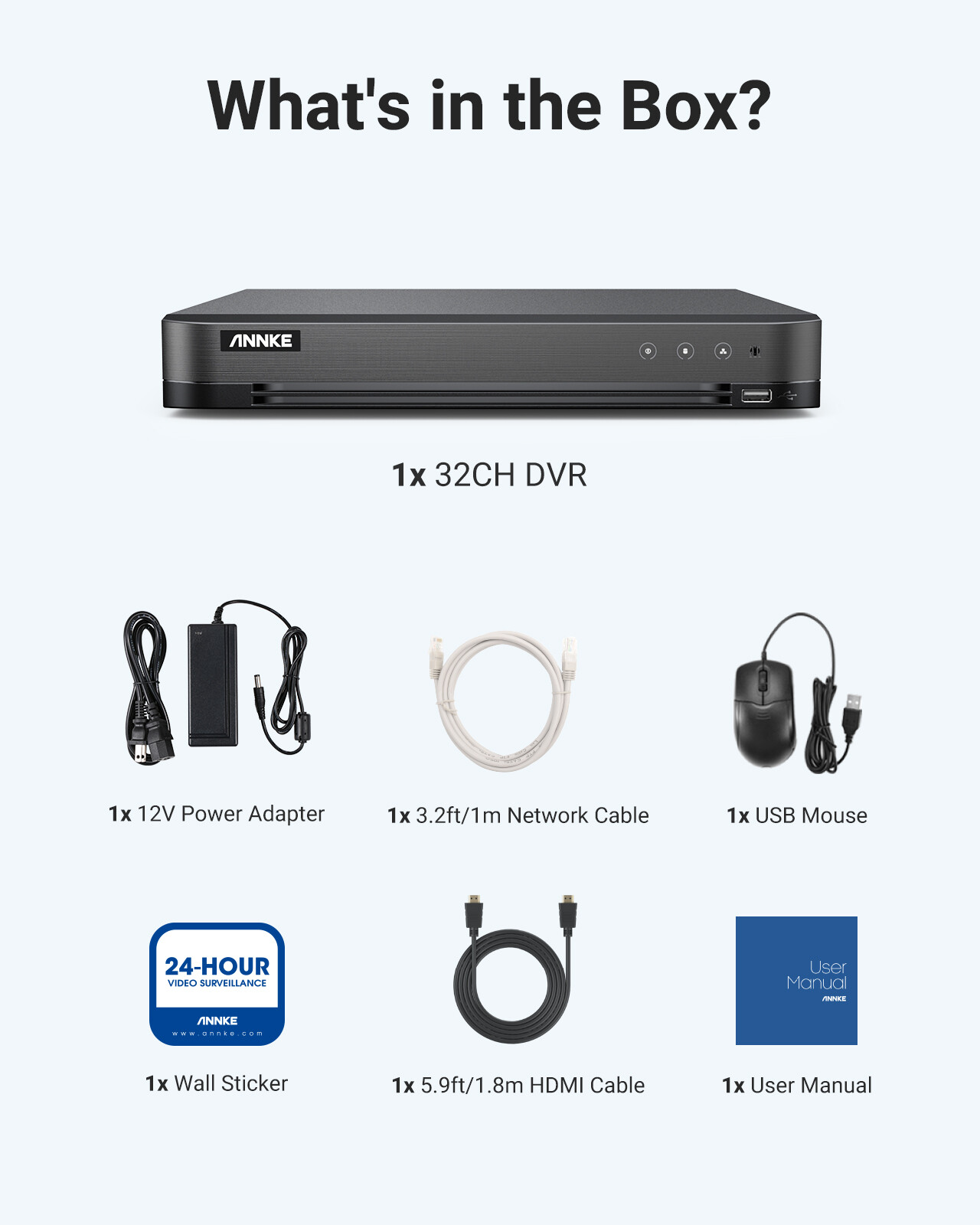 ANNKE 32CH DVR 5MP Video Recorder AI Motion Detection H.265+ for Security System