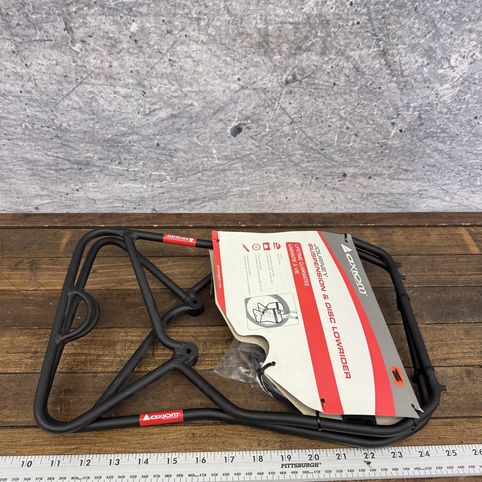 Axiom Journey Suspension Disc Lowrider Front Rack Black Alloy Bike Pannier Tour