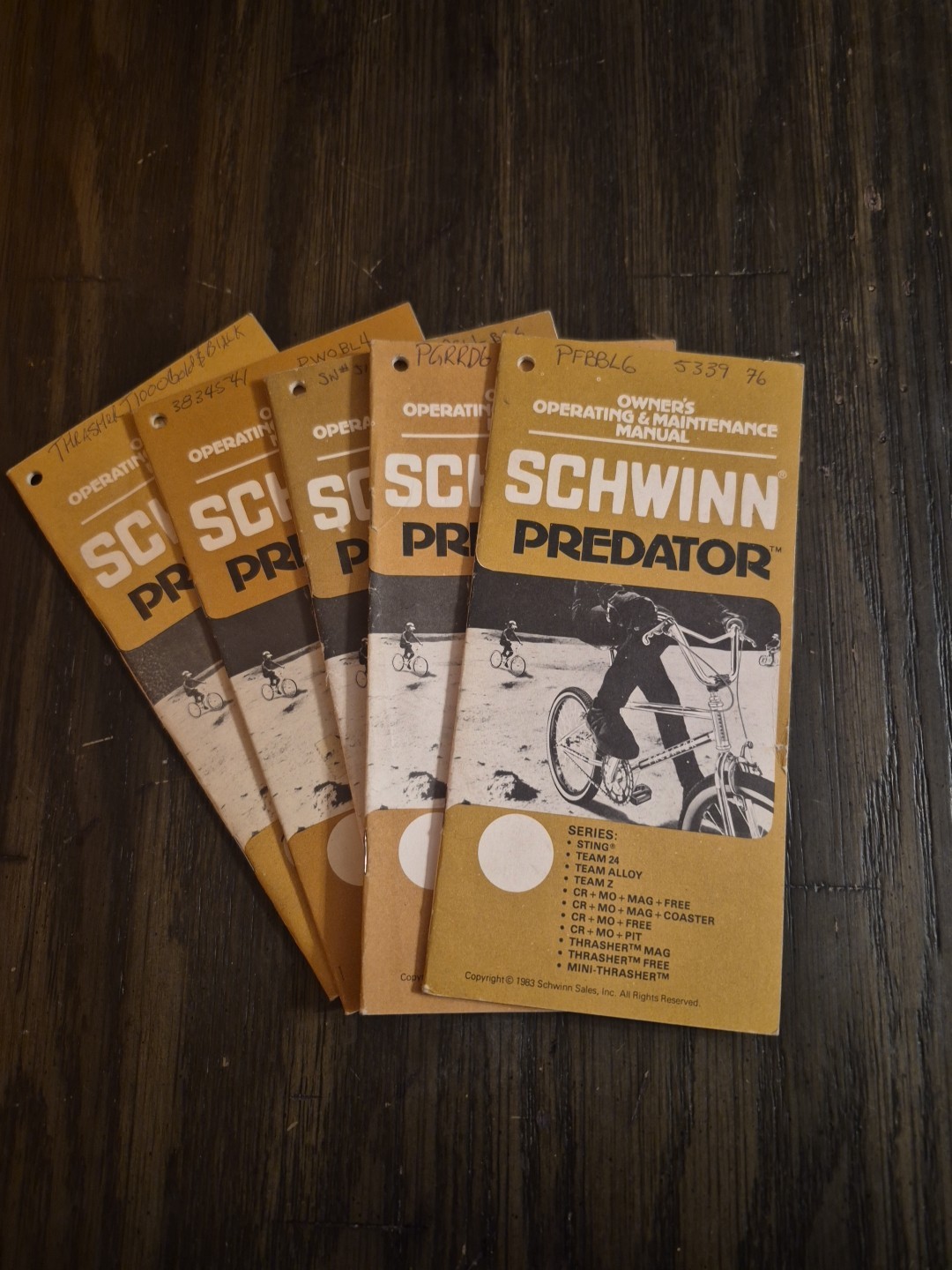 Vintage 1983 Schwinn Bmx Bicycle Owners Manual Predator Atari The Sting Team 24