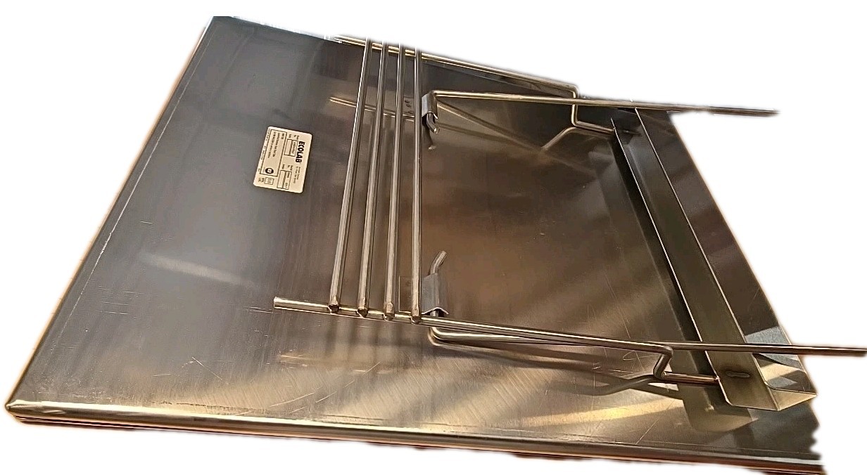 ECOLAB LOAD-N-FOLD 21" X 25" Stainless Steel Fold Down Wall Table Made in U.S.A.