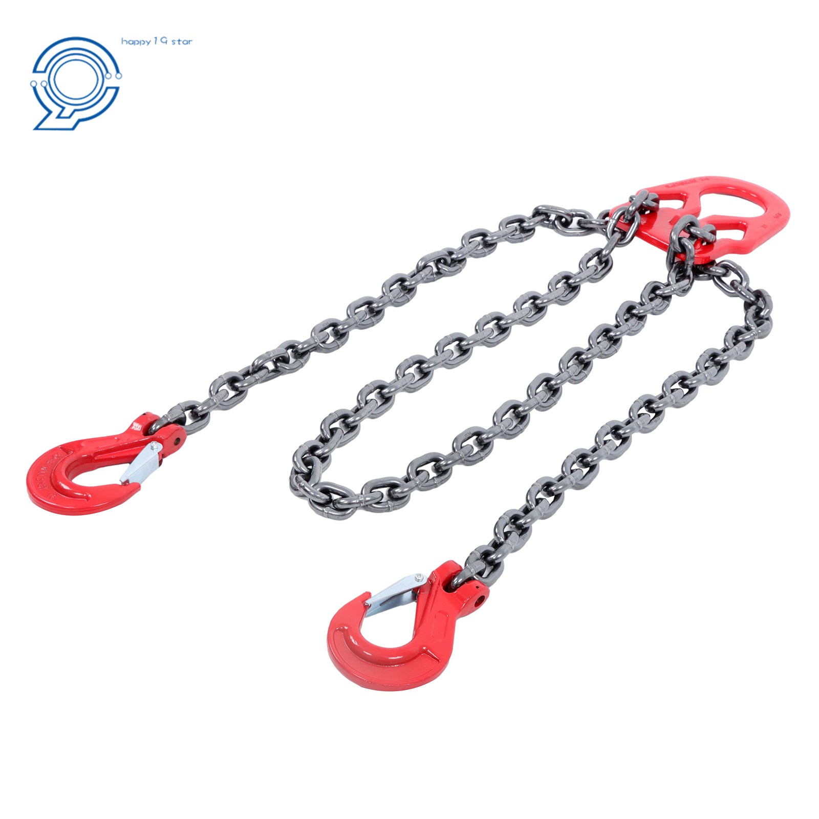 Chain Sling 3/8" x 10' G80 2 Legs Lifting Chain w/ Adjustable Hooks 7100 Lbs