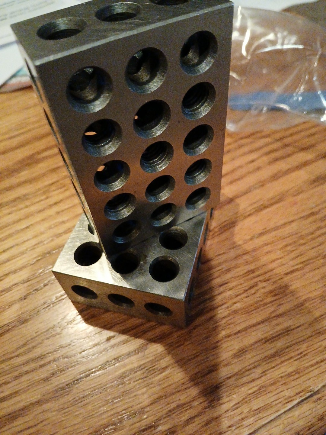 1 Pair 123 Blocks 1-2-3 Ultra Precision .0002 Hardened Steel, 23 Holes