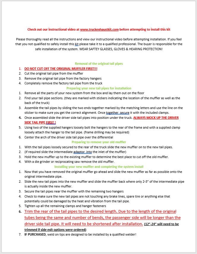 Chevy GMC 1500 Truck 99-06 2.5" Dual Exhaust Kits Flowmaster Super 44 Slash Tip