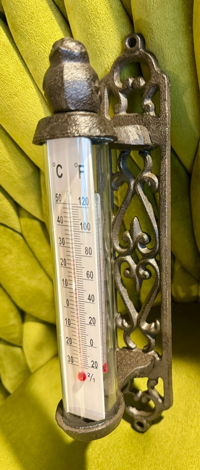 Metal Cast Iron Thermometer Bird Wall Indoor Outdoor Farmhouse Garden Decor NEW