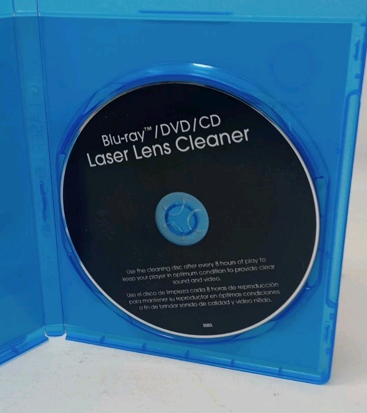 Onn Laser Lens Cleaner Blu-ray DVD CD Disc Includes Voice & Music Instructions