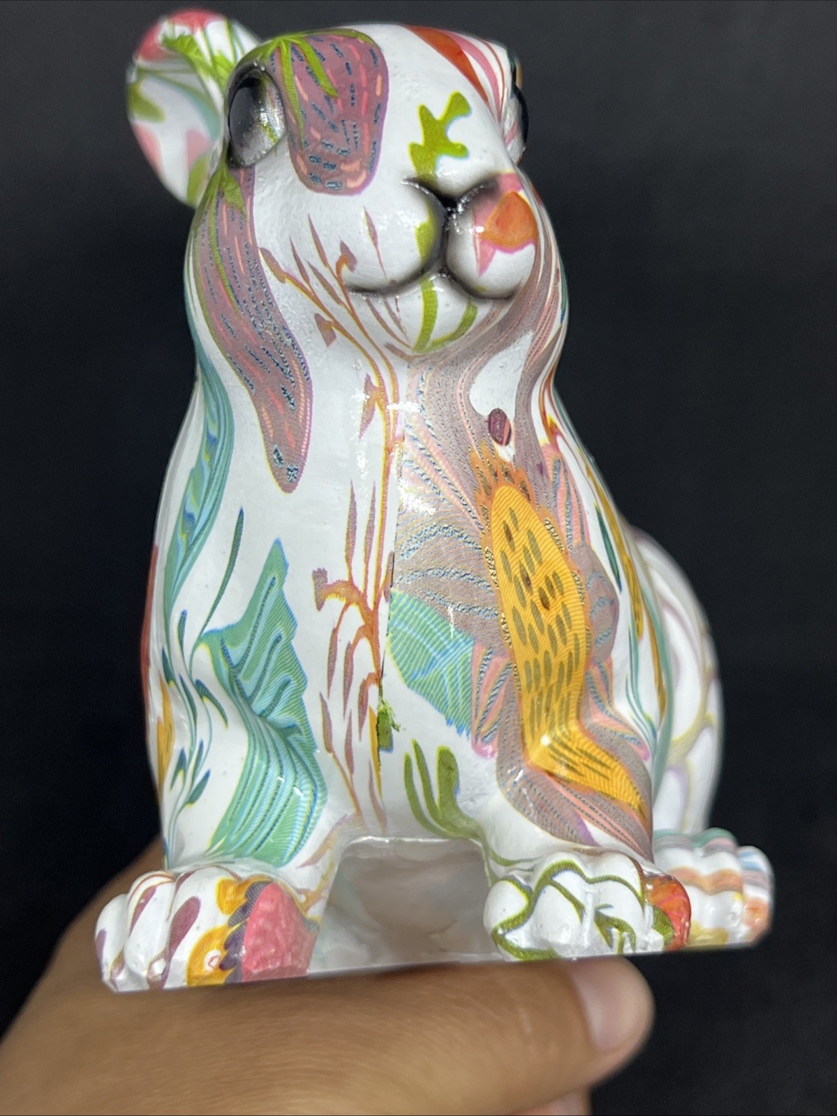 NEW Vintage Easter Floral Bunny Rabbit Resin Spring Decor