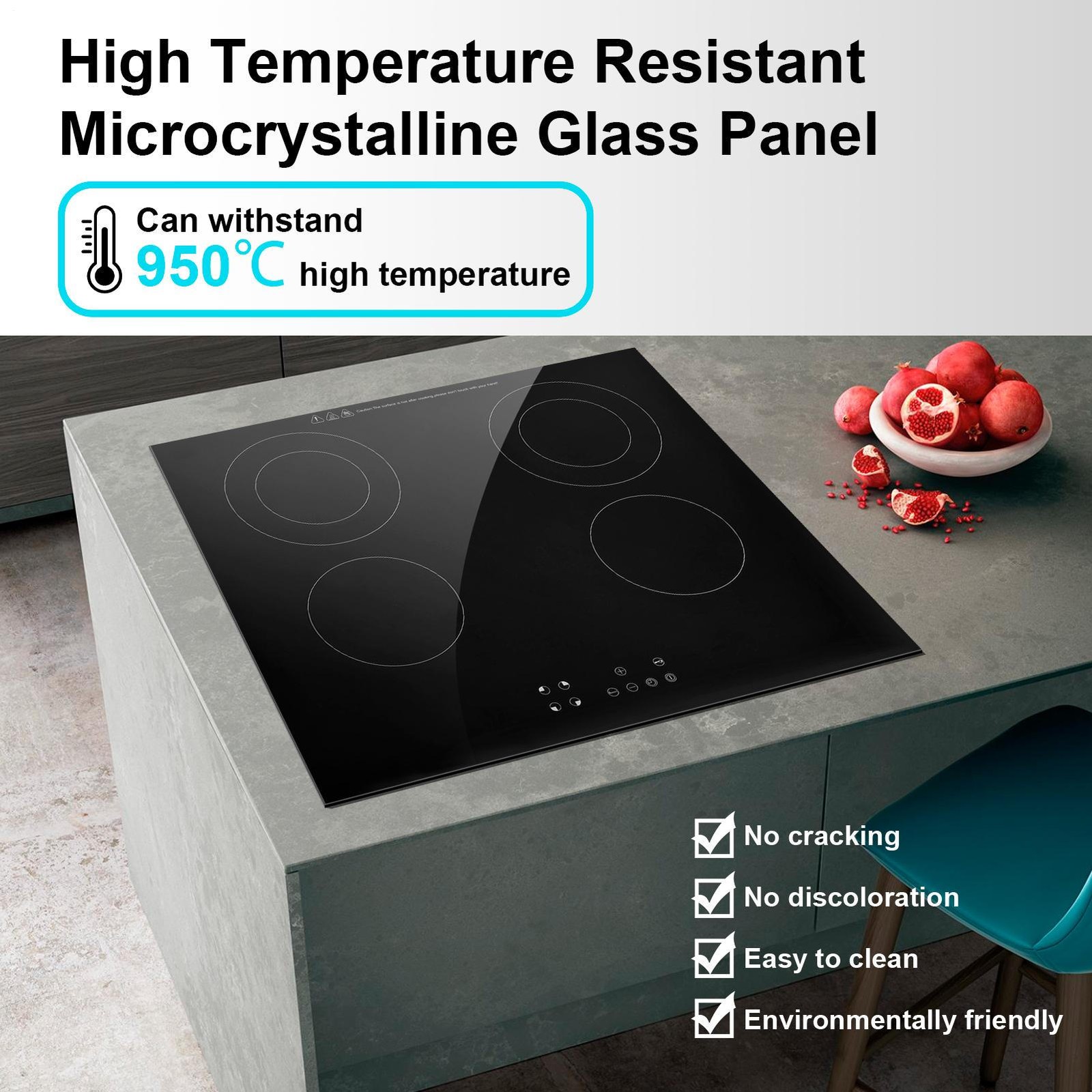 6800W Portable Induction Cooktop Countertop Four Cooker Burner Stove Hot Plate--