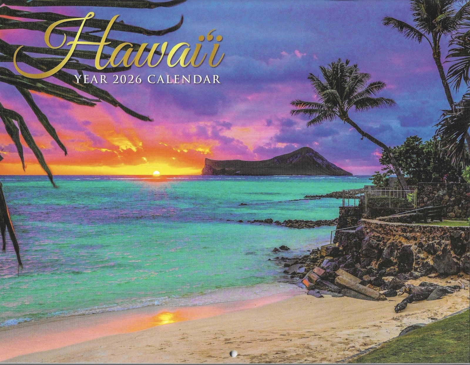 2026 Hawaii Wall Calendar Beaches Volcano Waterfalls Sunsets Holidays Scenic