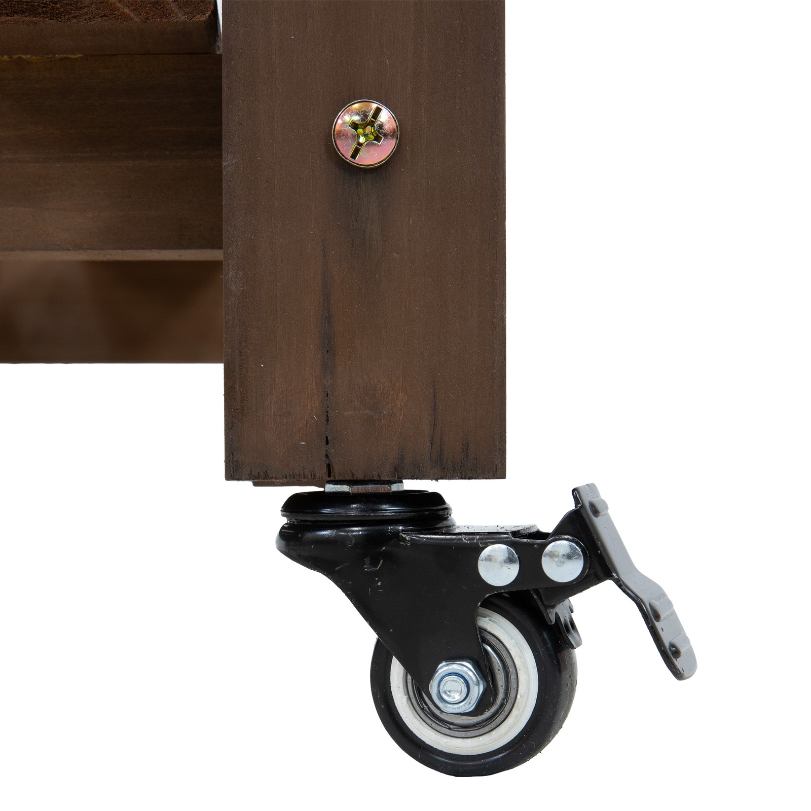 Wheeled Wood Outdoor Potting Bench with Dry Sink - Brown - 39.25" by Sunnydaze