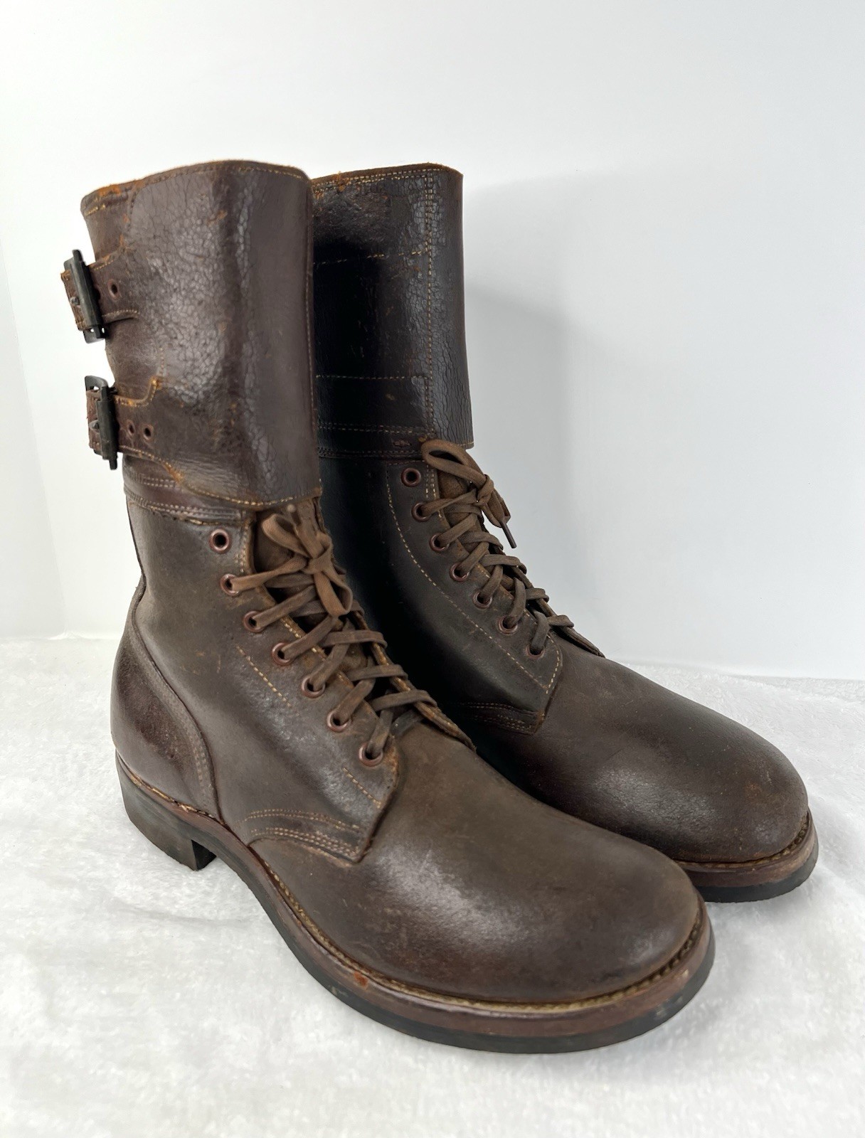 Vtg Wwii US Army Military M-1943 M43 Double Buckle Combat Boots 1940s Mens 10 E