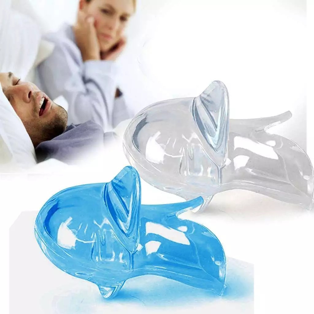 2XAnti Snoring Sleep Aid Device Silicone Tongue Mouthpiece Snore Stopper w/Case~