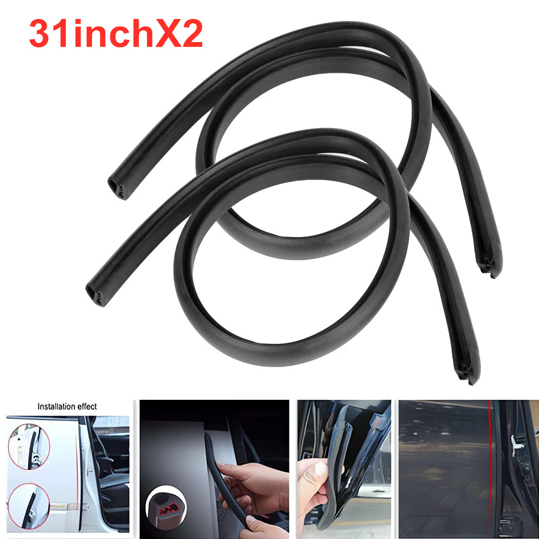 2X B Pillar Car Door Edge Weatherstrip Soundproof Rubber Seal Strip For Toyota