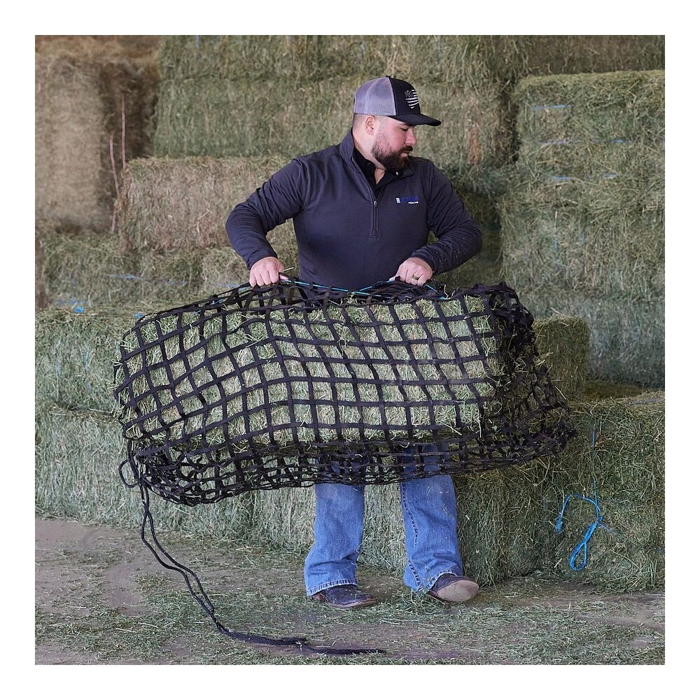 Square Hay Bale Web Hay Feeder Net - 3 String Bale - Fits Bale Size: 44"x22"x15"