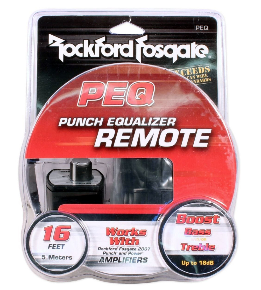 Rockford Fosgate PEQ Wired Remote Bass Treble EQ Control Knob for 07+ Amplifiers