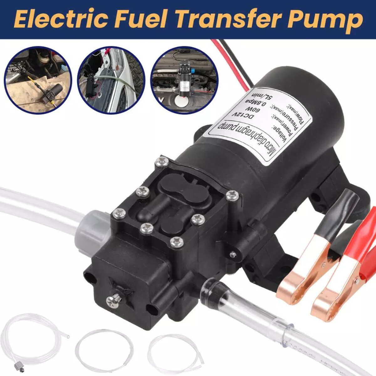 USA 12V Motor Oil Fuel Fluid Extractor Electric Siphon Transfer Change Pump 60W