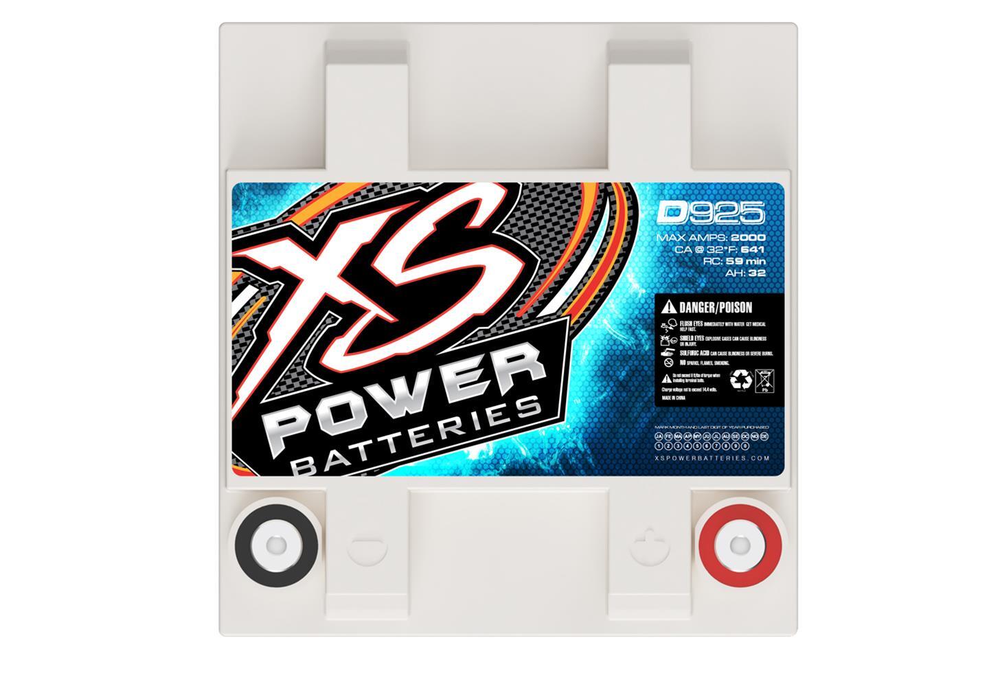 XS Power D3400R 12V 2500-4000W Range AGM Battery with M6 Terminal Bolt-Max 3300A
