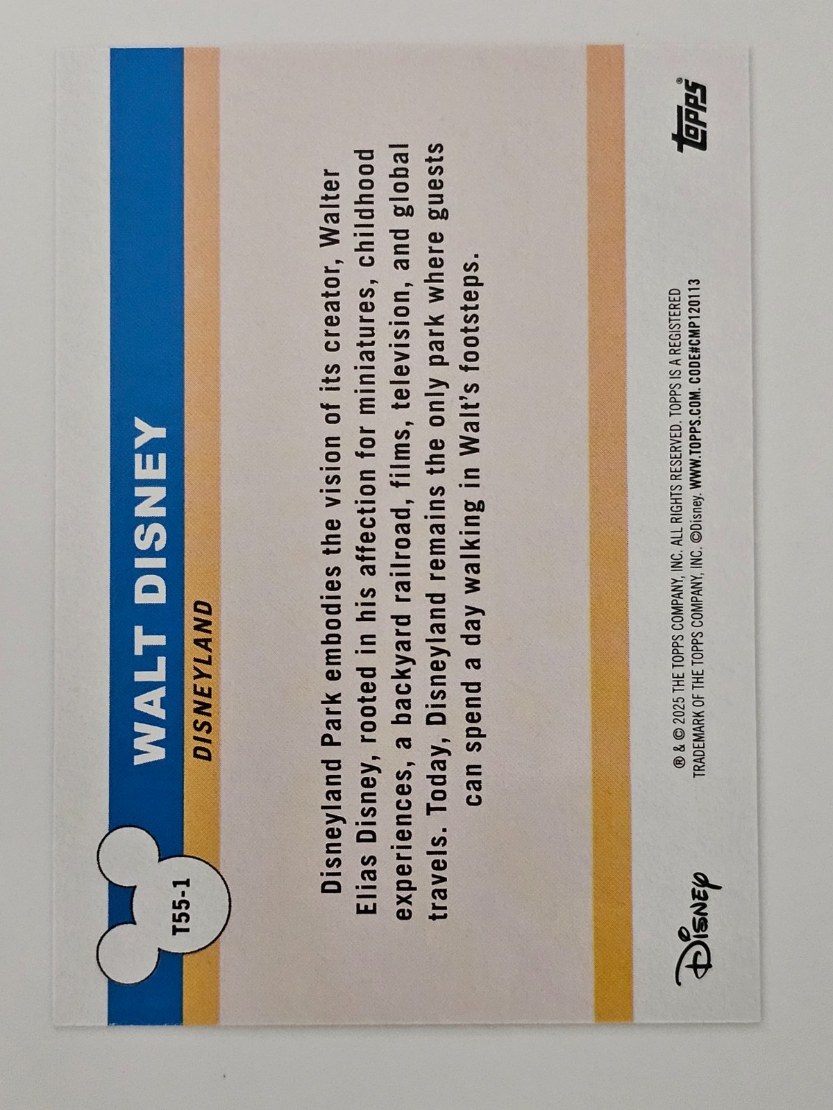 2025 Topps Disneyland 70th 1955 Topps Disneyland Icons Complete Your Set Choice