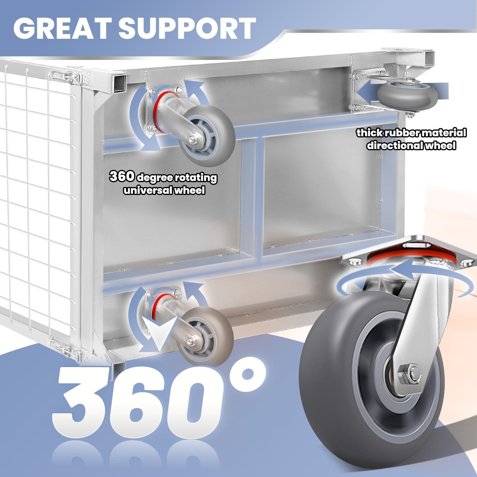 2200LB/2600LB Platform Truck Cart Foldable Flatbed Cart for Grocery & Warehouse