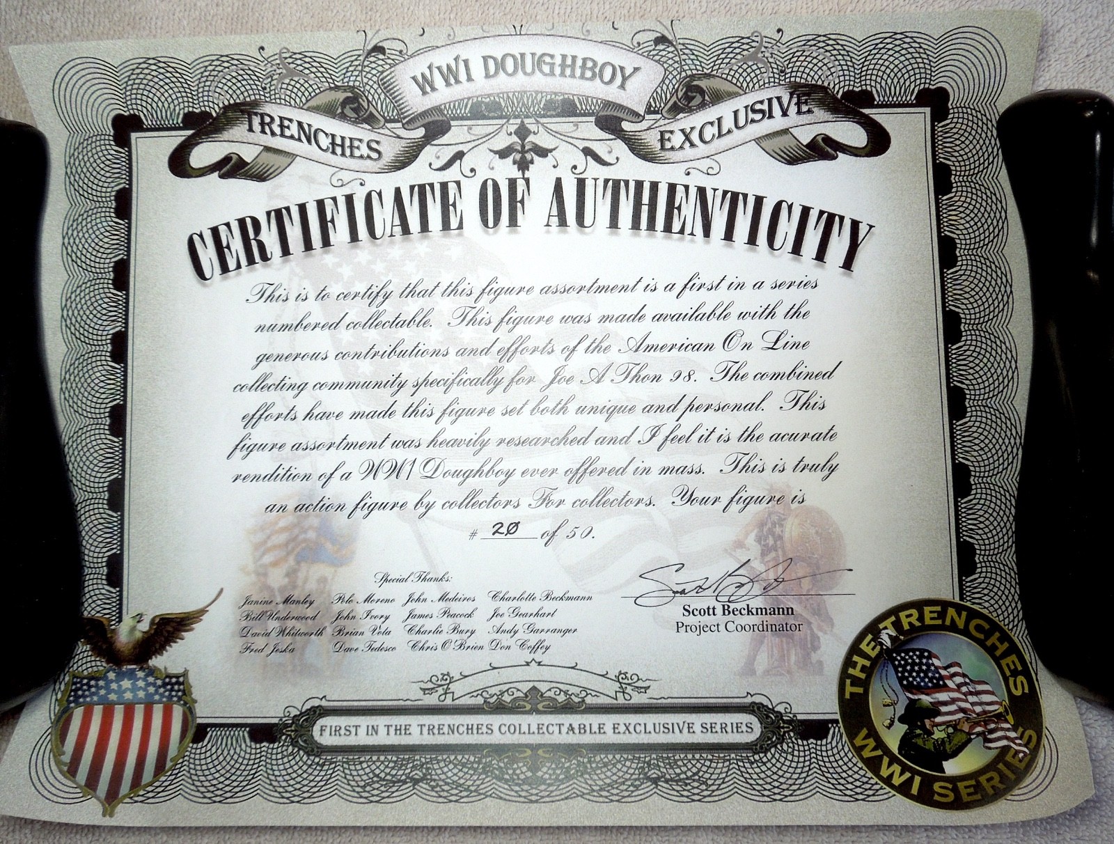 *Rare* THE TRENCHES WWI Doughboy *#20/50* 1/6 Action Figure *Scott Beckmann*