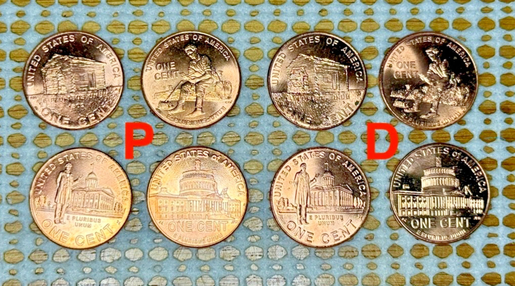 🔥 2009 Lincoln Bicentennial Penny Set • All 8 Coins • P&D • Bright New Coins