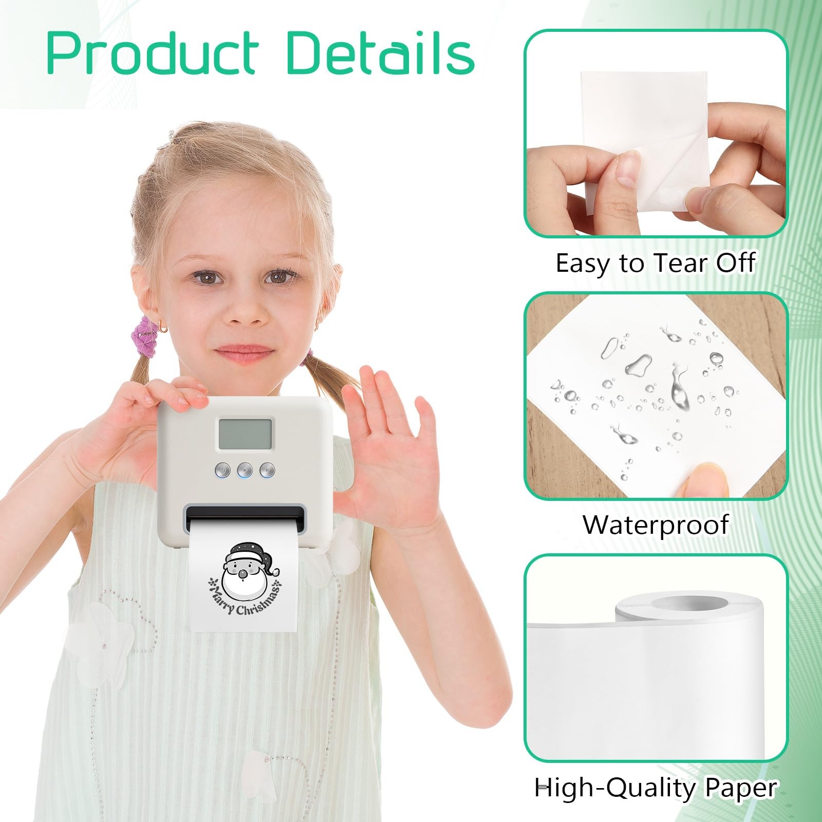 10 Rolls Mini Thermal Printer Sticker Paper, 57 X 25mm Self-Adhesive Thermal ...