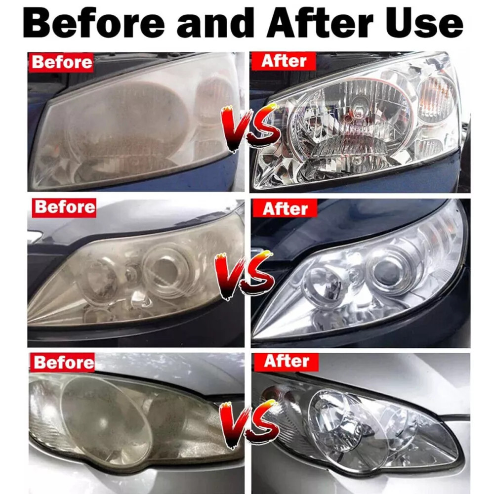 Headlight Restoration Kit 300g Liquid Polymer Repair Polish Tool Set for Cars US