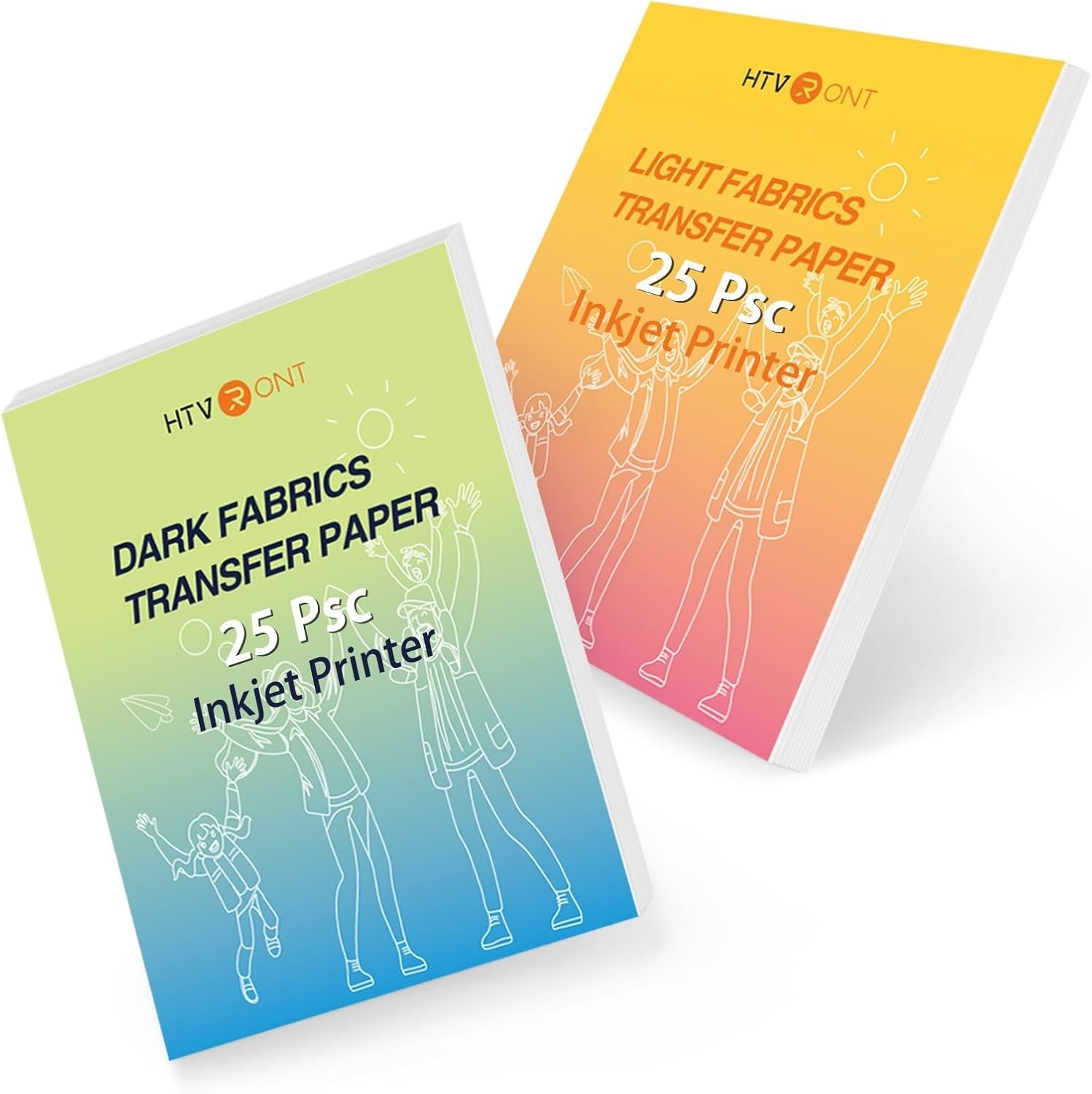 Vibrant Heat Transfer Vinyl - 50 Sheets for Light & Dark Fabrics, Easy to Use