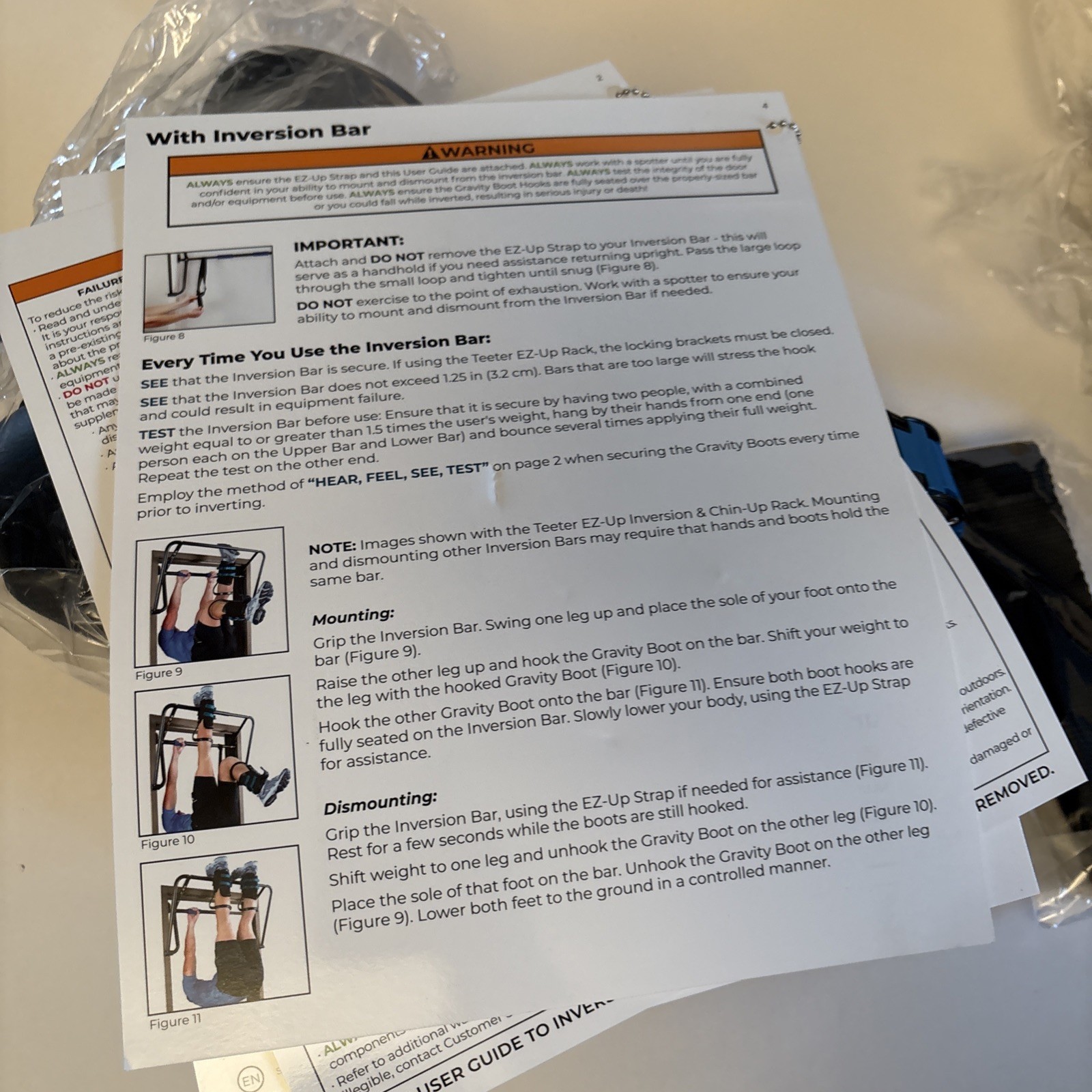 Teeter EZ-Up Gravity Boots for Inversion Decompression Stretching OPEN BOX