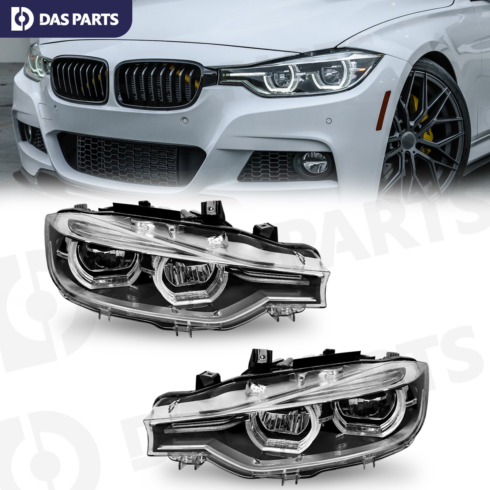 For 2012-15 BMW F30 320i 328i 335i DRL Headlight Full LED LCI Style fit Halogen