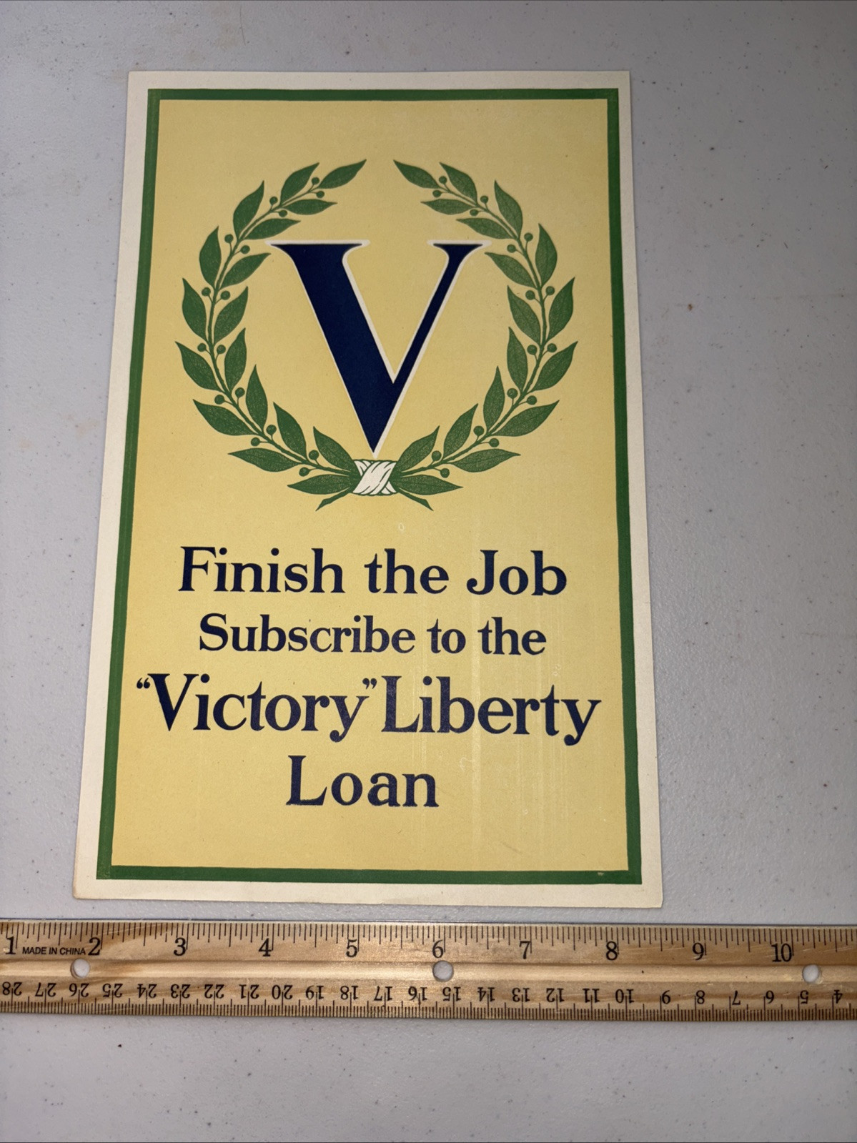 ORIGINAL 11 x 7" WWI Finish the Job War Poster Victory Liberty Loan Bond Bonds !