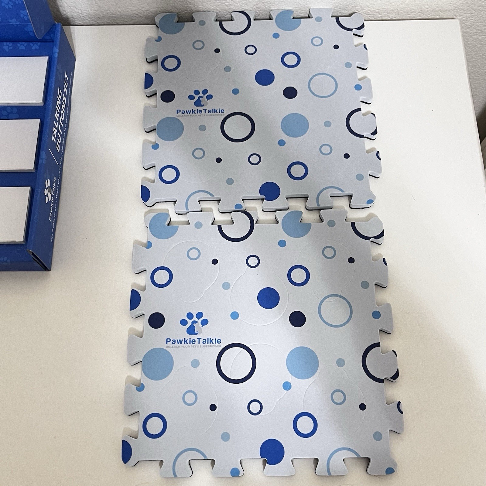 Pawkie Talkie Dog Talking Buttons Echo System Set 12 Buttons + 2 Mats