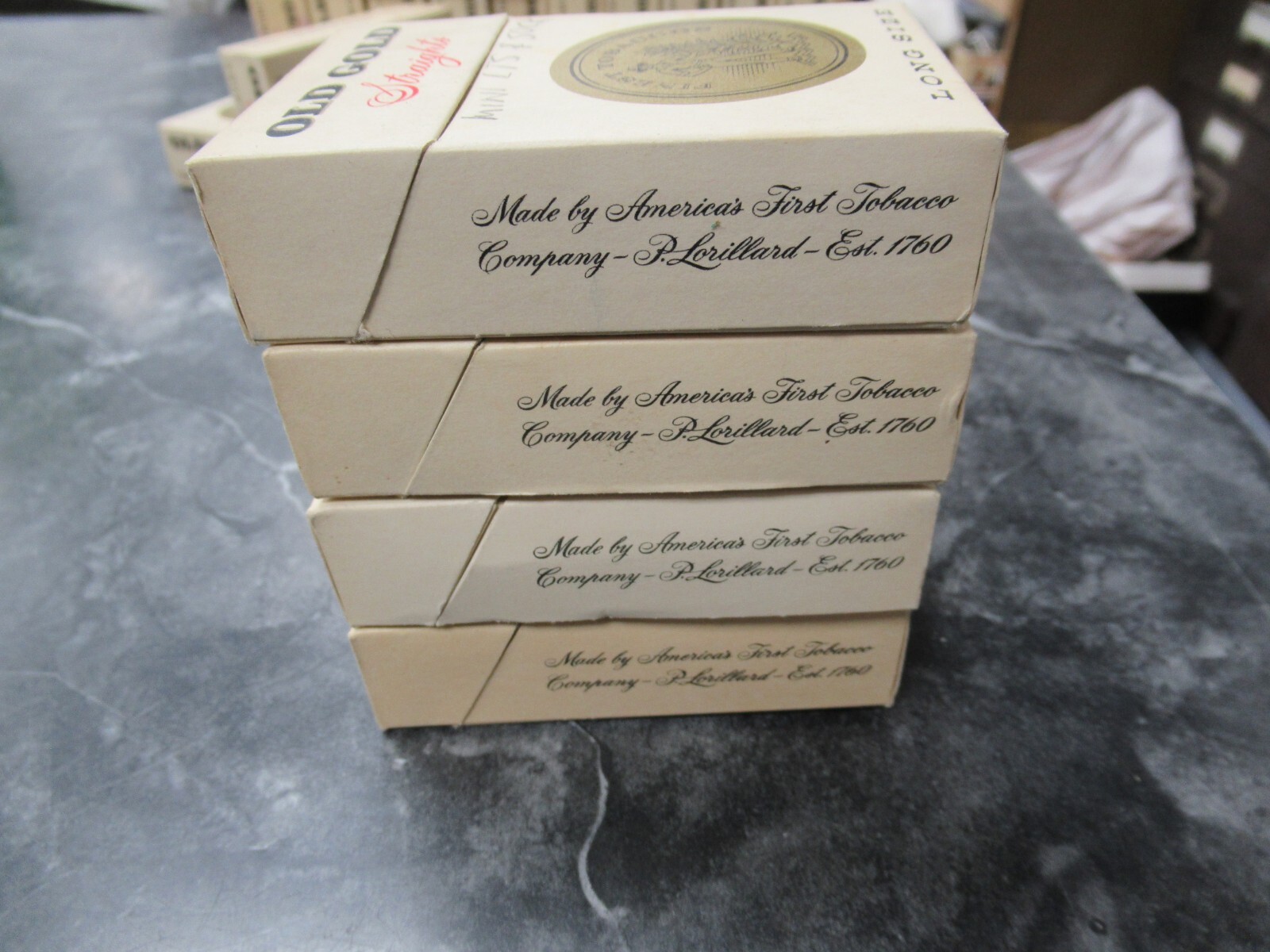 1 Vintage Used Empty Cigarette Hard Pack Paper Label Wrapper OLD GOLD Straights