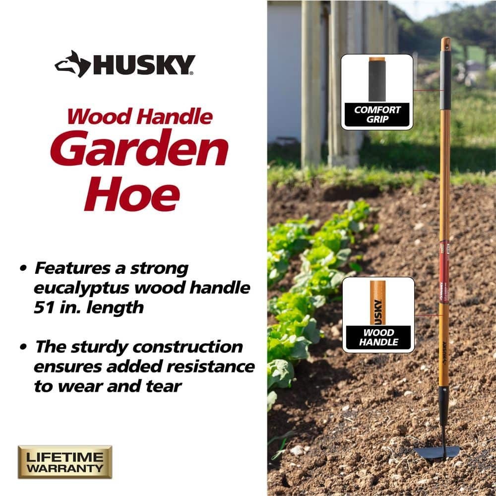 51 In. L Wood Handle Garden Hoe Outdoor Gardening Tool