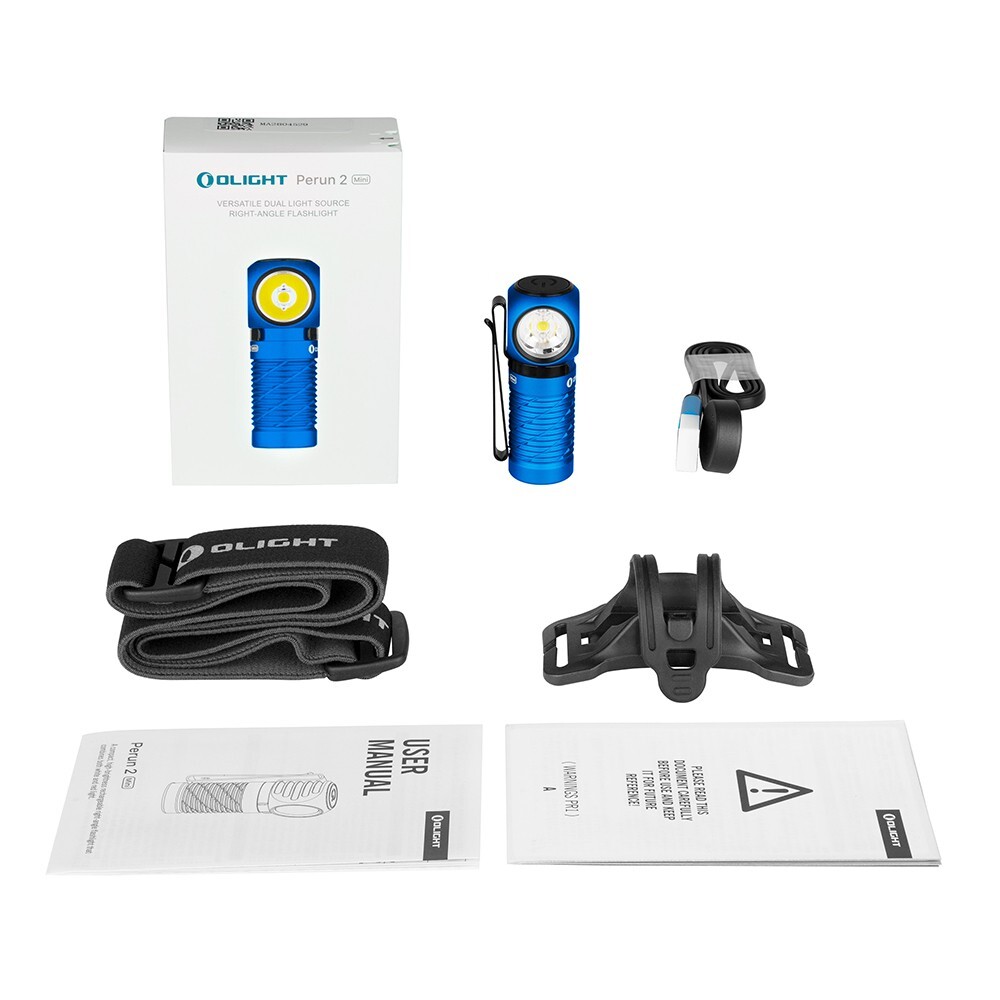 Olight Perun 2 Mini Blue LED Rechargeable Headlamp, 1100 Lumens, Cool White