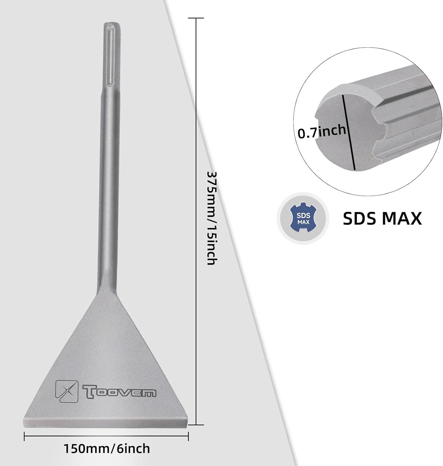 SDS Max Chisel, 6 Inch Wide Floor Scraper Tile Removal Scraping Chisel Bits